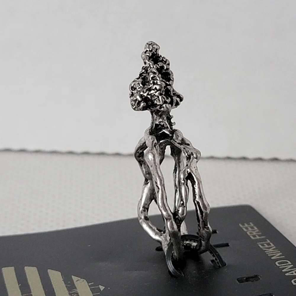 Tree House Statement Ring Silver Tone